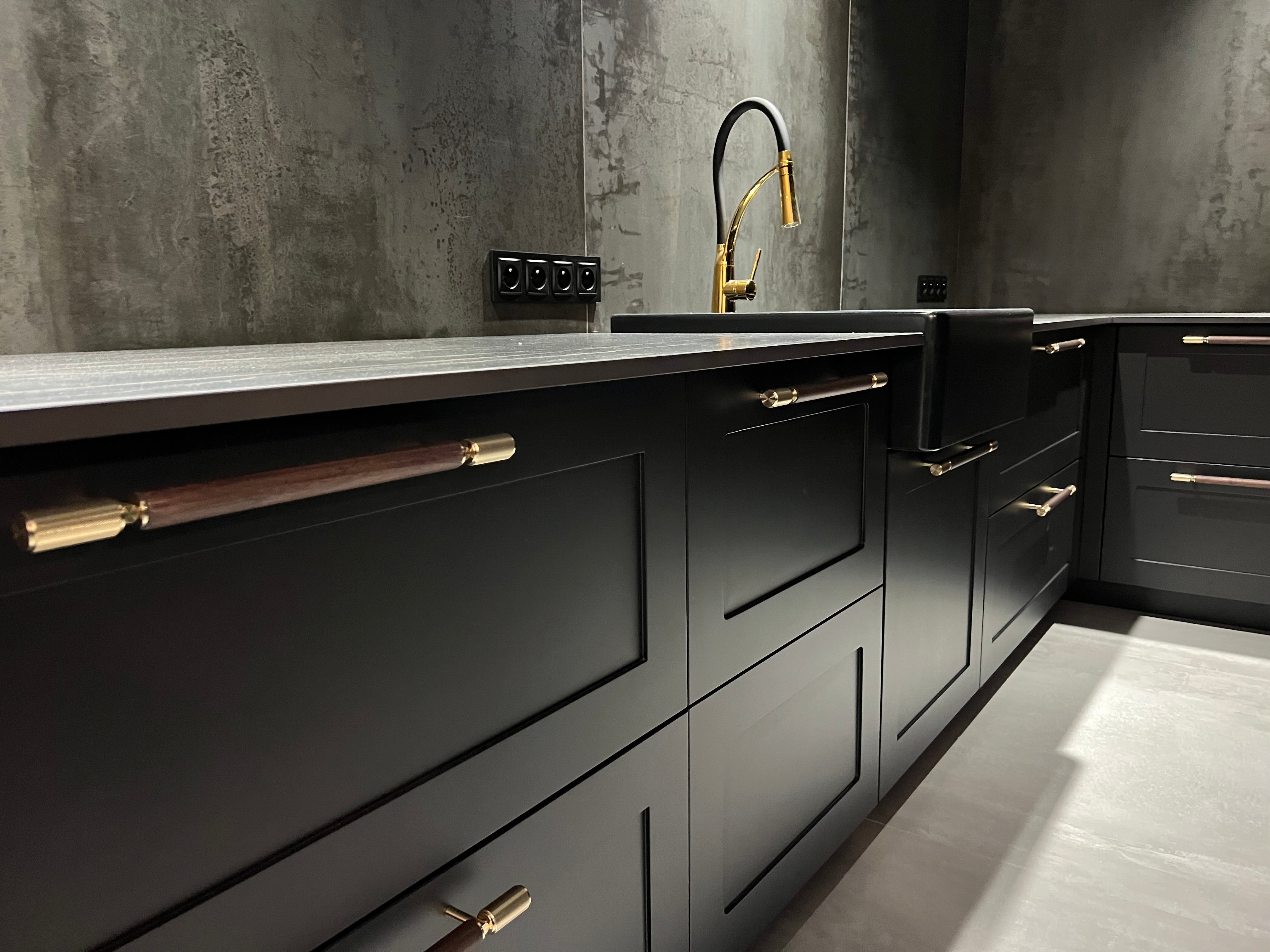 Luxury Black Kitchen Elevated with Artisan Handles